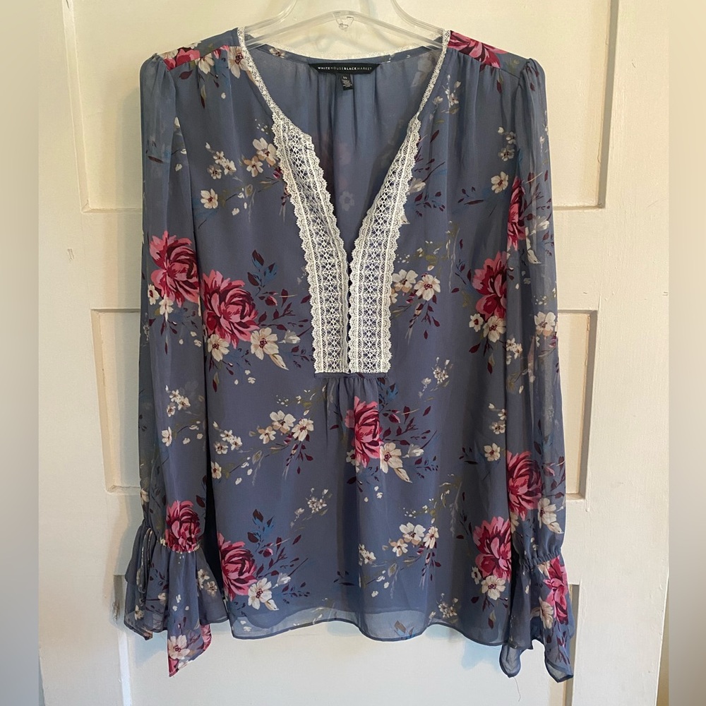 White House Black Market Long Sleeve Blouse